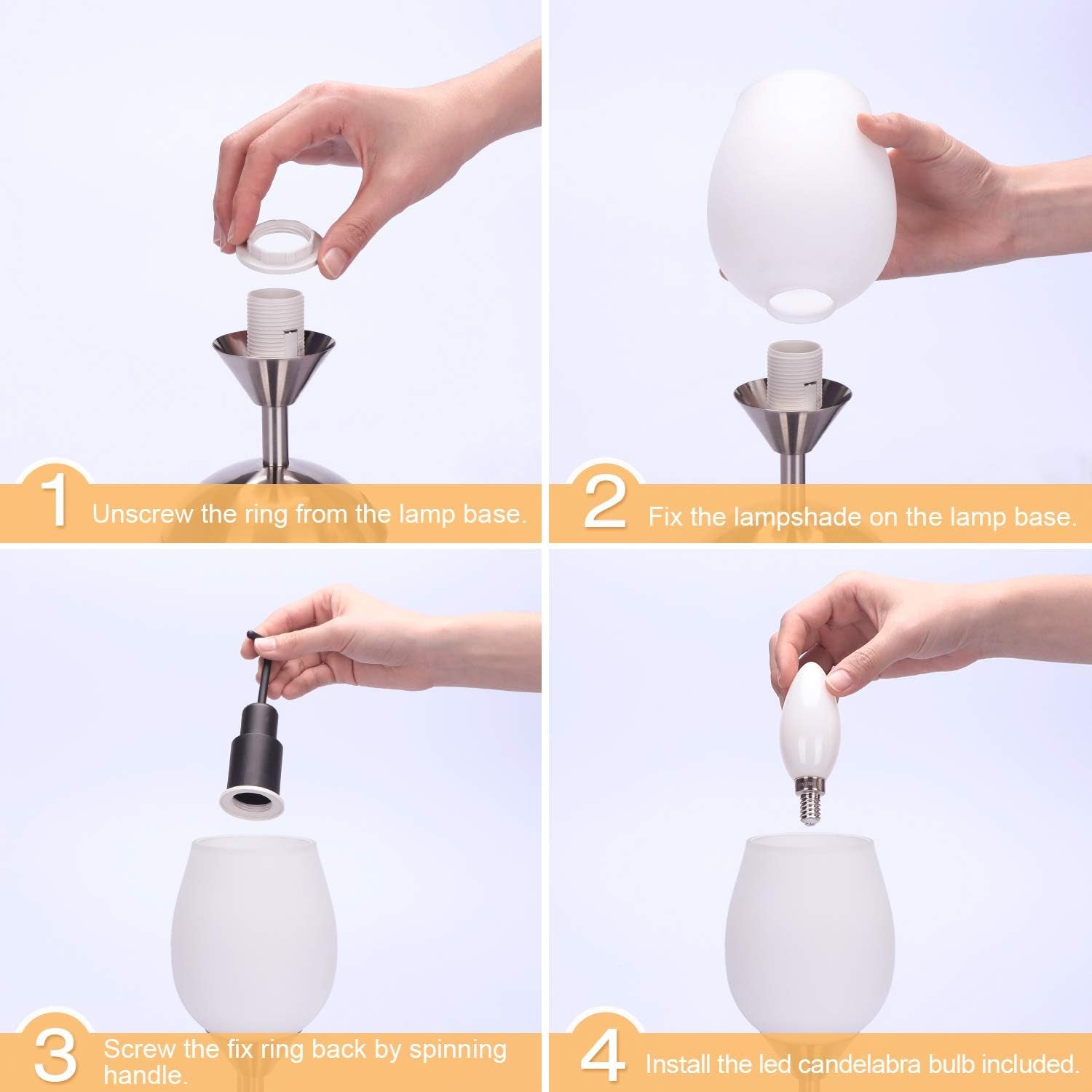 Small Touch Lamp for Bedroom Nightstand, 3-Way Dimmable Bedside Lamps Opal Glass Desk Lamp Silver Base, Tiny Table Lamp for Small Spaces Ambient Lighting for Living Room, E12 Bulb Included