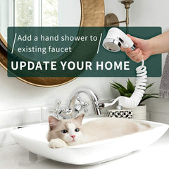 Sink Faucet Sprayer Attachment - Shower Head for Tub Faucet, Dog Bathing Hose Shower Set for Laundry, Bathroom, Kitchen