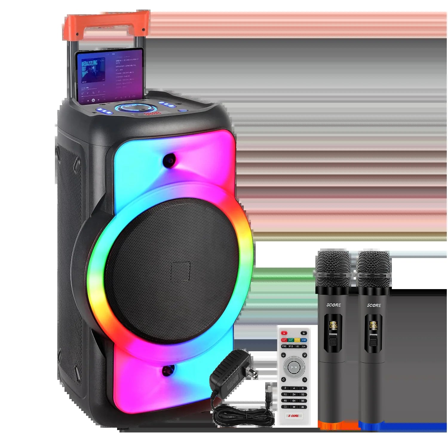 12-Inch Bluetooth Speaker Boombox Party Karaoke Machine Portable PA System with 2 Wireless Microphones PLB 12X1 2MIC