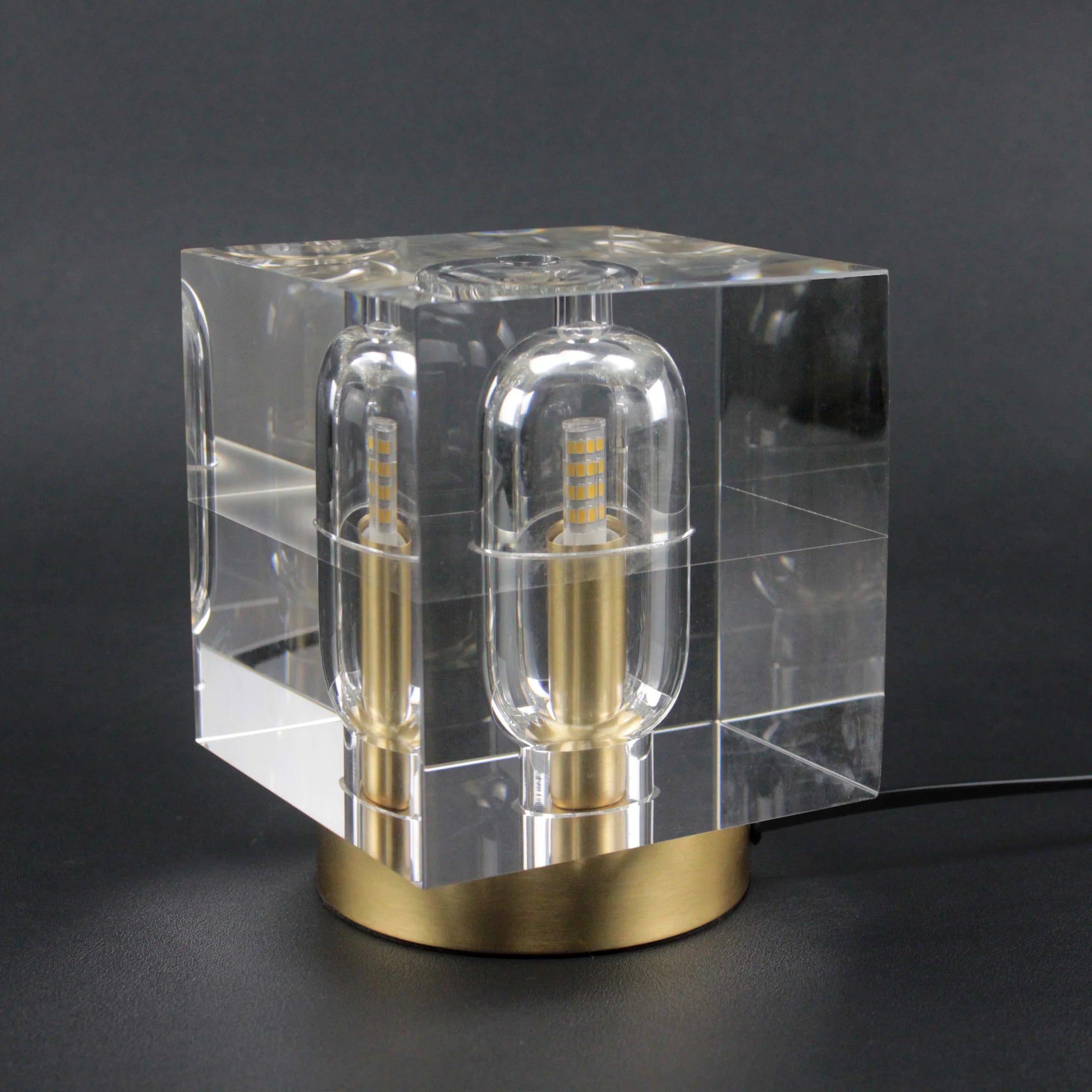 Postmodern Creative Square Crystal Bedside Table Lamp