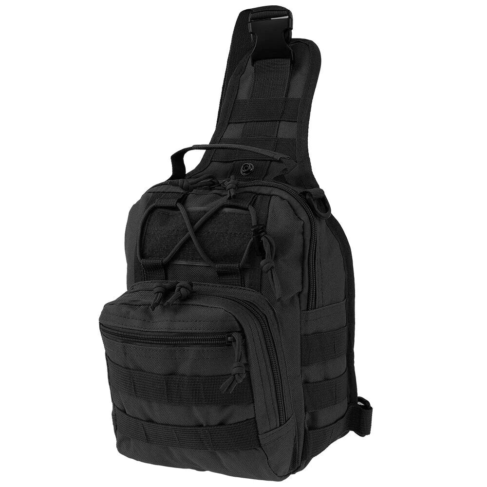 Men's Tactical Sling Shoulder Bag - Molle Travel Chest Pack for Outdoor Hiking