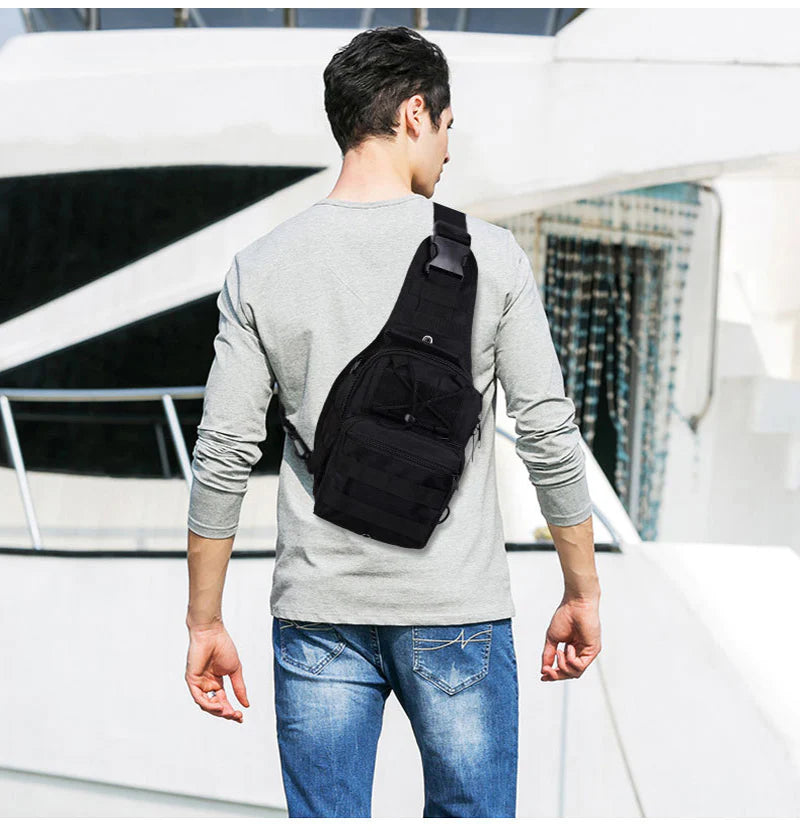 Men's Tactical Sling Shoulder Bag - Molle Travel Chest Pack for Outdoor Hiking