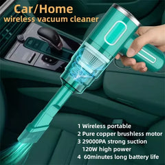 Mini Portable 29000PA Cordless Handheld Vacuum Cleaner for Car, Home, Auto - Wireless