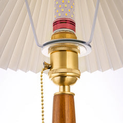 Walnut Table Lamp with Empire Lamp Shade