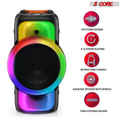 12-Inch Bluetooth Speaker Boombox Party Karaoke Machine Portable PA System with 2 Wireless Microphones PLB 12X1 2MIC