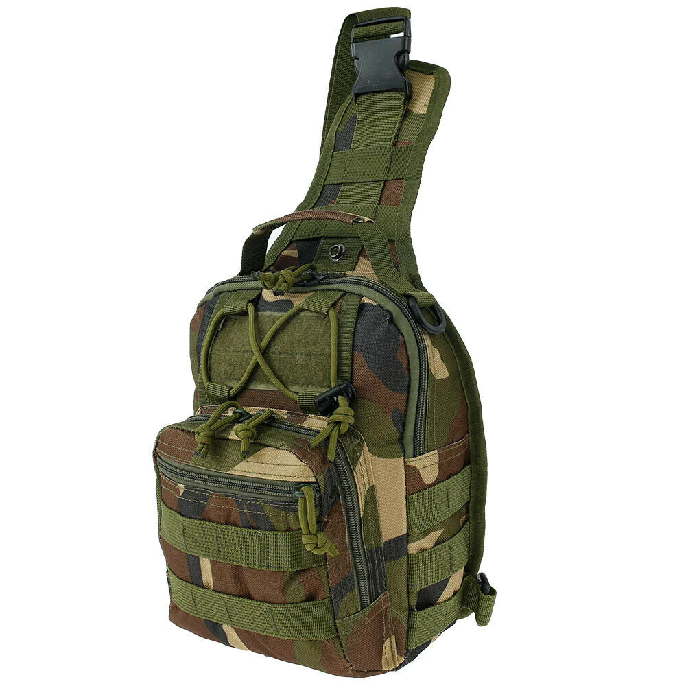 Men's Tactical Sling Shoulder Bag - Molle Travel Chest Pack for Outdoor Hiking