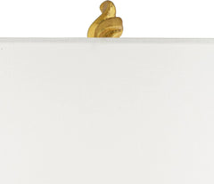 Hera Modern Glam Luxury Table Lamp Decor 31" Tall Sculptural Gold Leaf White Fabric Drum Shade Marble Base for Living Room Bedroom House Bedside Nightstand Home Office Entryway
