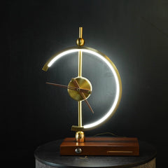 Modern and Multifunctional Curved LED Clock Lamp: Elegant Design + Wireless Phone Charging Base