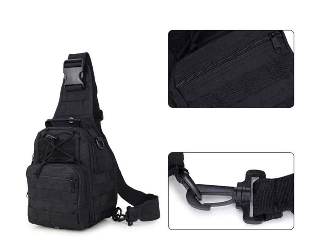 Men's Tactical Sling Shoulder Bag - Molle Travel Chest Pack for Outdoor Hiking