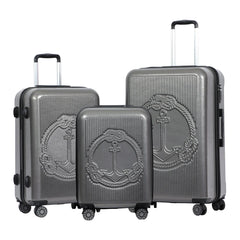 Ocean Hard-shell Spinner Luggage Set, Gray, 3-Piece Set