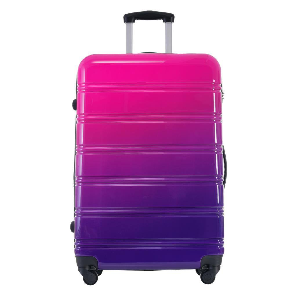 3-Piece Purple and Pink Gradient Hardside Spinner Luggage Set with TSA Lock (20/24/28 Inch)