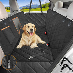 Waterproof Dog Car Seat Cover with Mesh Window - Anti-Scratch, Nonslip Protector for Back Seat - 600D Heavy Duty, Fits Cars, Trucks, SUVs