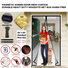 Magnetic Screen Door Mesh Curtain Durable Heavy Duty Mosquito Net Bug Hands Free