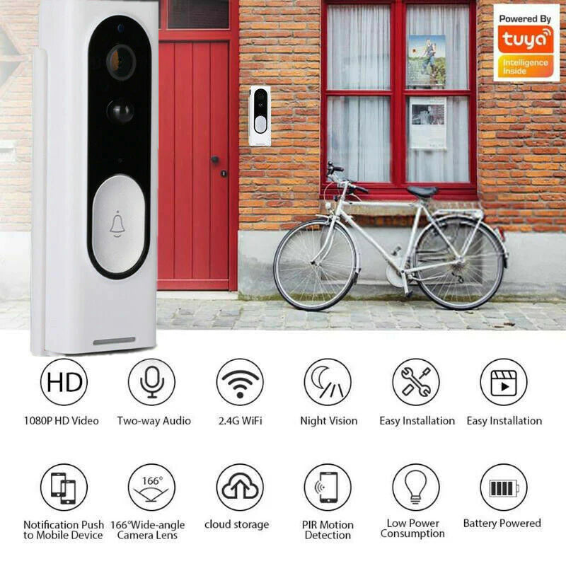 1080P HD WiFi Ring Doorbell Security Camera with Wireless Chime