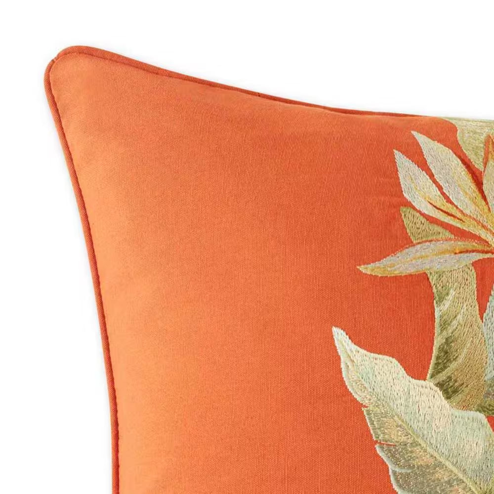 Birds of Paradise Red 20 In. X 20 In. Cotton Decorative Pillow