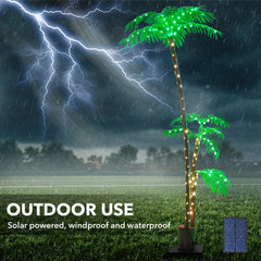 7-Foot Solar-Powered Lighted Palm Tree for Indoor and Outdoor Decoration - Windproof & Waterproof