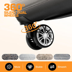 3 Piece Hardshell Luggage Set, Lightweight Suitcase with TSA Lock Spinner Wheels, 20/24/28 In, Black