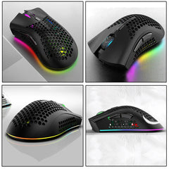 Ultralight Rechargeable Optical Cordless Gaming Mouse, RGB Backlit - 2.4G Wireless, Ergonomic - for PC & Mac