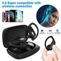 Wireless Stereo Earbuds with Ear Hooks - Bluetooth TWS 5.0 Headset