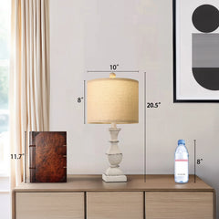 20.5" Retro Table Lamp Set of 2 Bedside Lamps for Living Room Bedroom Traditional Nightstands Lamps Resin