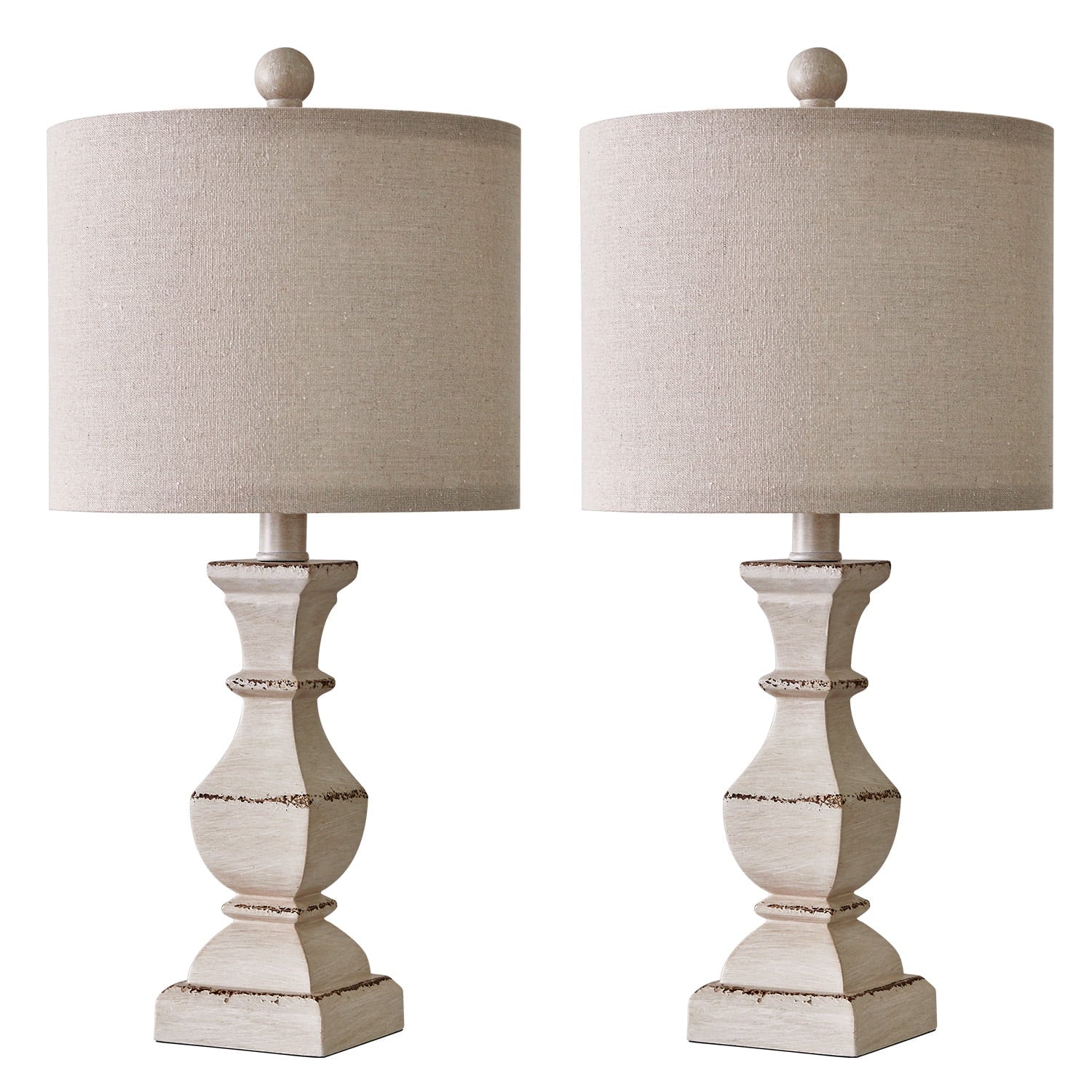 20.5" Retro Table Lamp Set of 2 Bedside Lamps for Living Room Bedroom Traditional Nightstands Lamps Resin