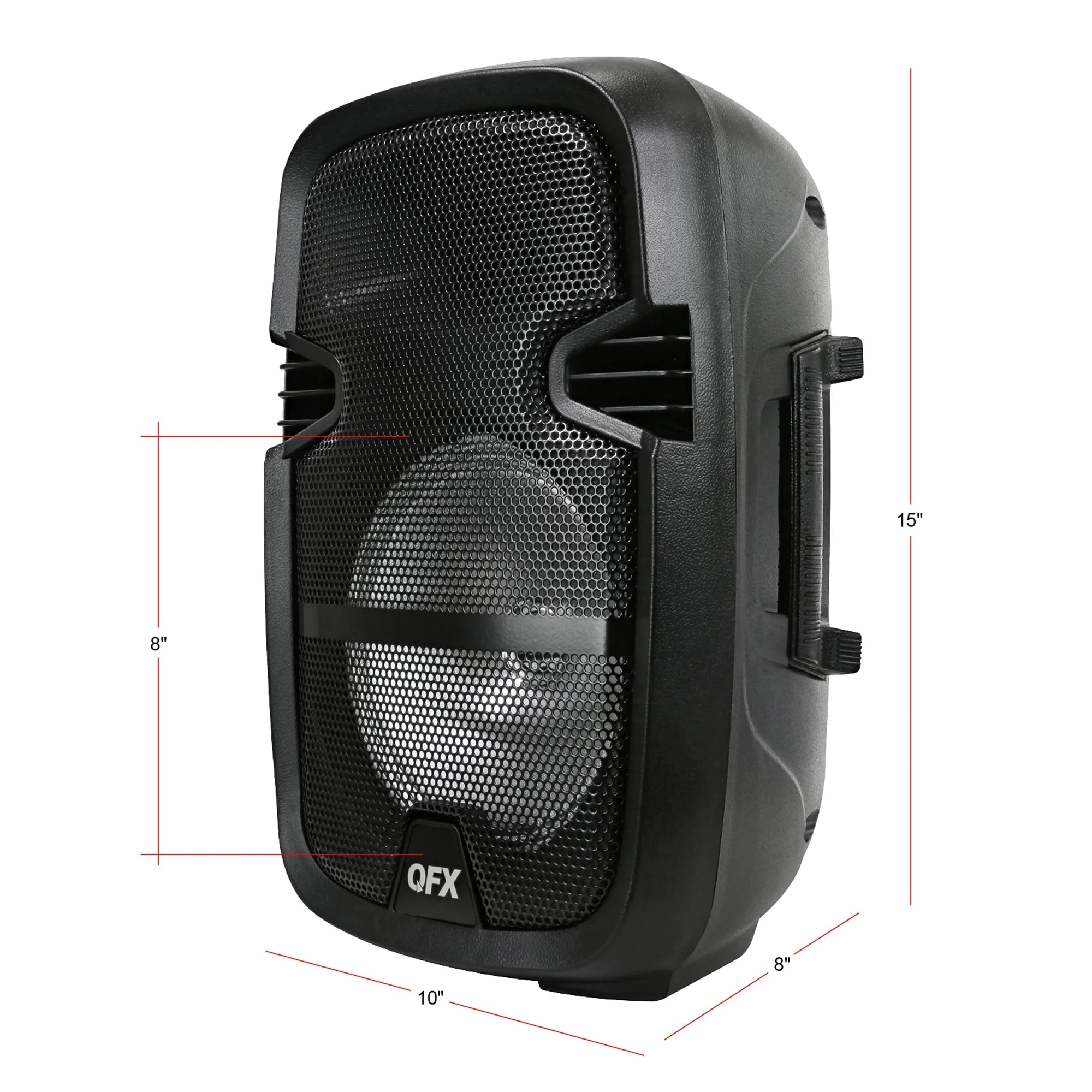 PBX-808TWS Dual 8-Inch Portable Bluetooth PA Speaker System with Stands, Wired Mics, Remotes, USB/FM/TWS/LED