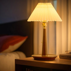 Walnut Table Lamp with Empire Lamp Shade