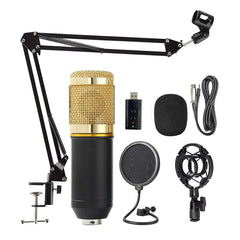 Professional Condenser Cardioid Microphone - Podcast Bundle Kit with Boom Arm 