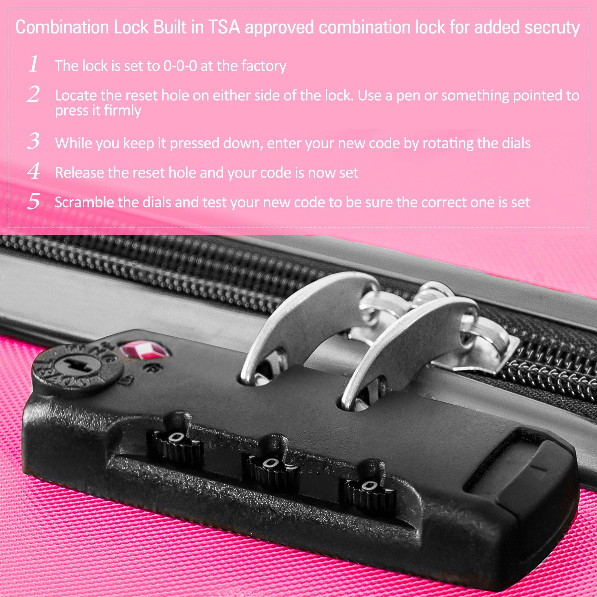3 Piece Set of Suitcases, Hard Shell Trolley Cases with TSA Locks 20 Inches 24 Inches 28 Inches