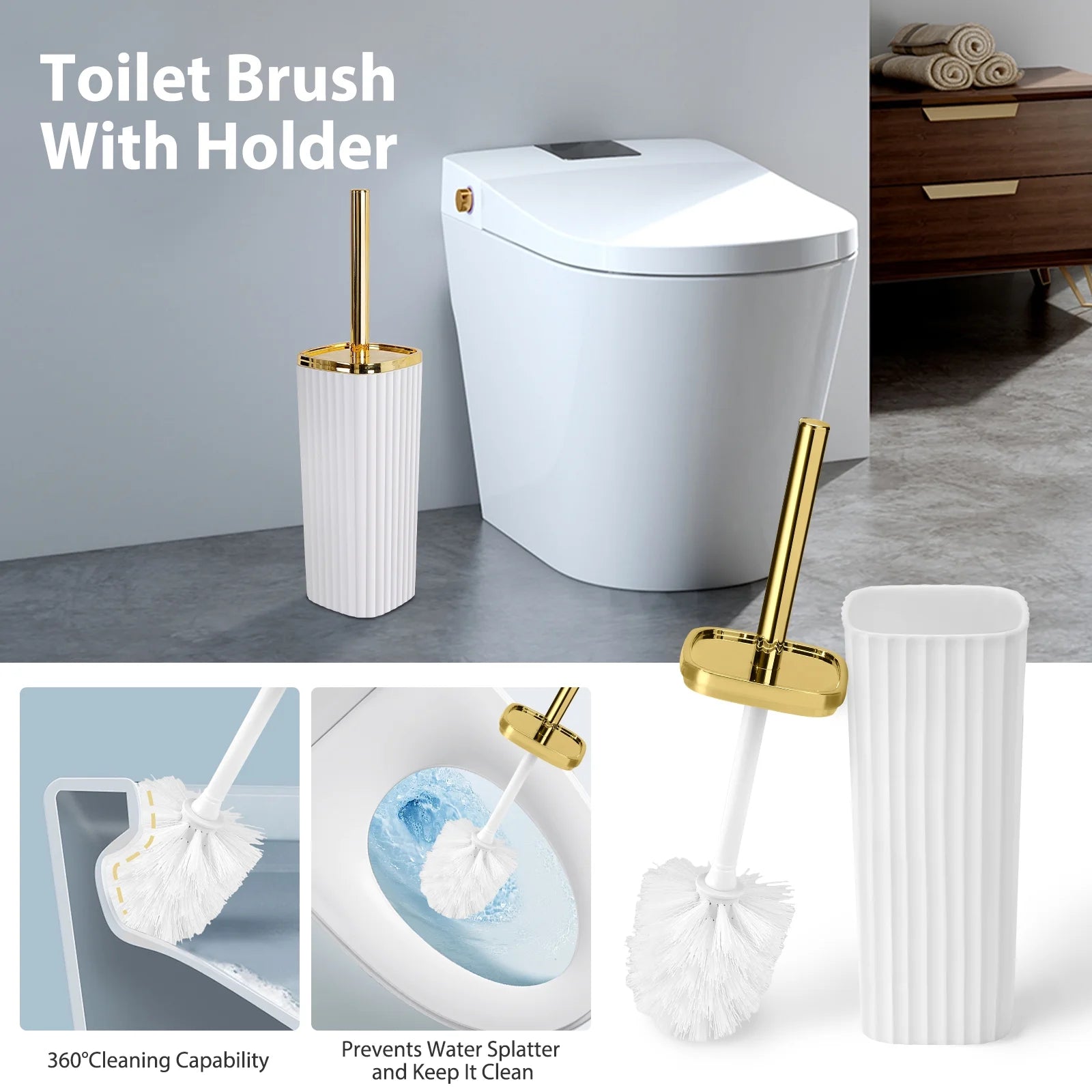 19 Pcs White Bathroom Accessories Sets with Shower Curtain, Specially Designed for Small Spaces