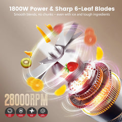 Smoothie Blender, 1800W High-Speed Countertop Blender, 70 Oz Bpa-Free Jar for Shakes, Smoothies, Frozen Drinks & Ice Crushing