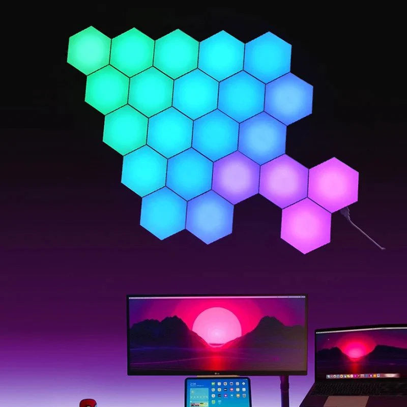 Touch Sensitive Modular Wall Lights, Honeycomb Lighting