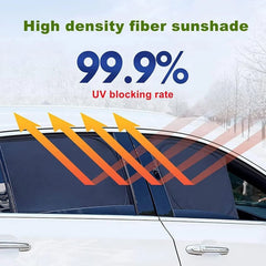 Magnetic Car Window Sun Shade Cover - 4X Side Front Rear Mesh Shield for UV Protection