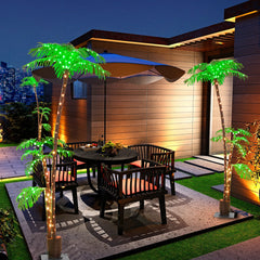 7-Foot Solar-Powered Lighted Palm Tree for Indoor and Outdoor Decoration - Windproof & Waterproof