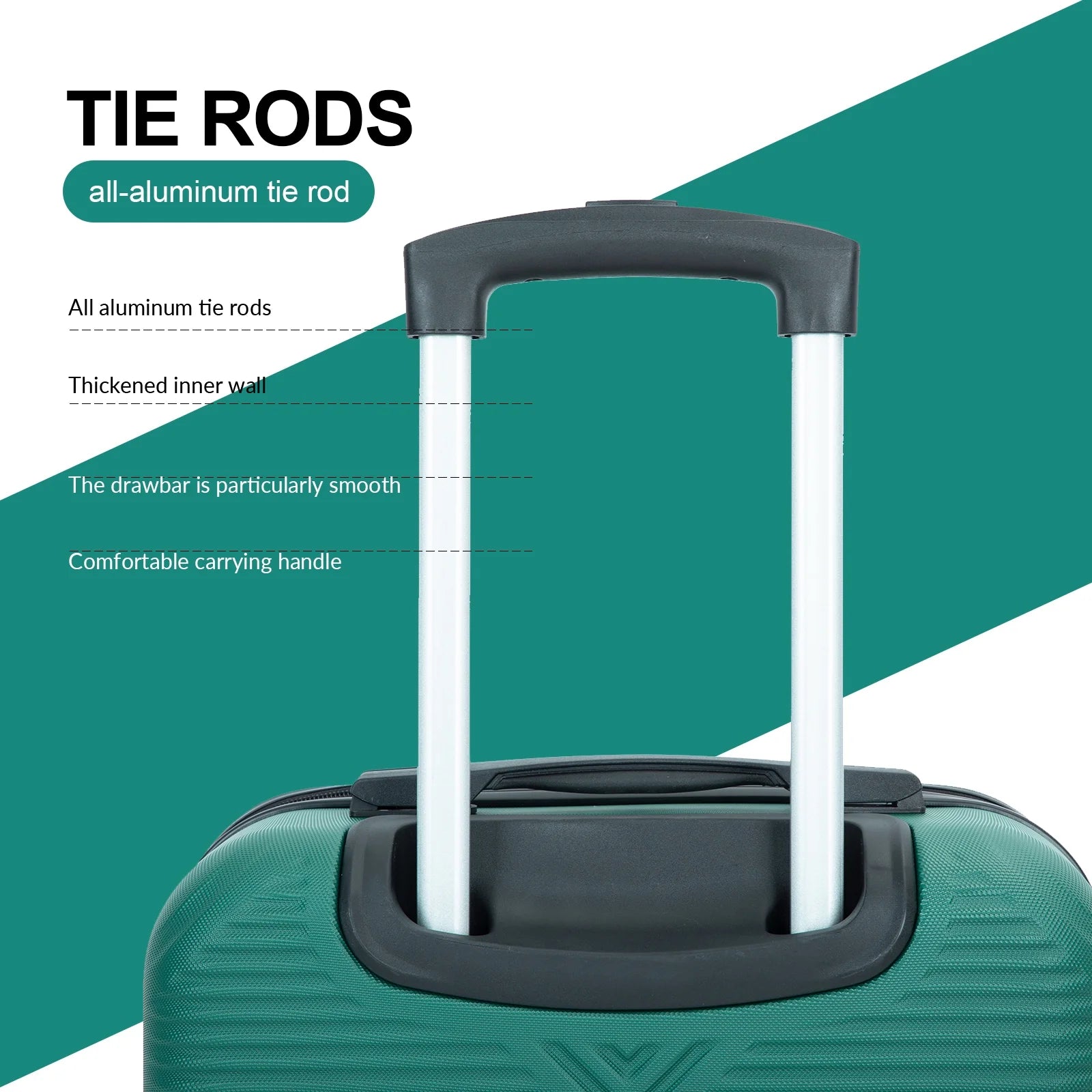 Luggage Sets 4 Piece Suitcase Set (14/20/24/28)Hardside Suitcase with Spinner Wheels Lightweight Carry on Luggage(Dark Green)