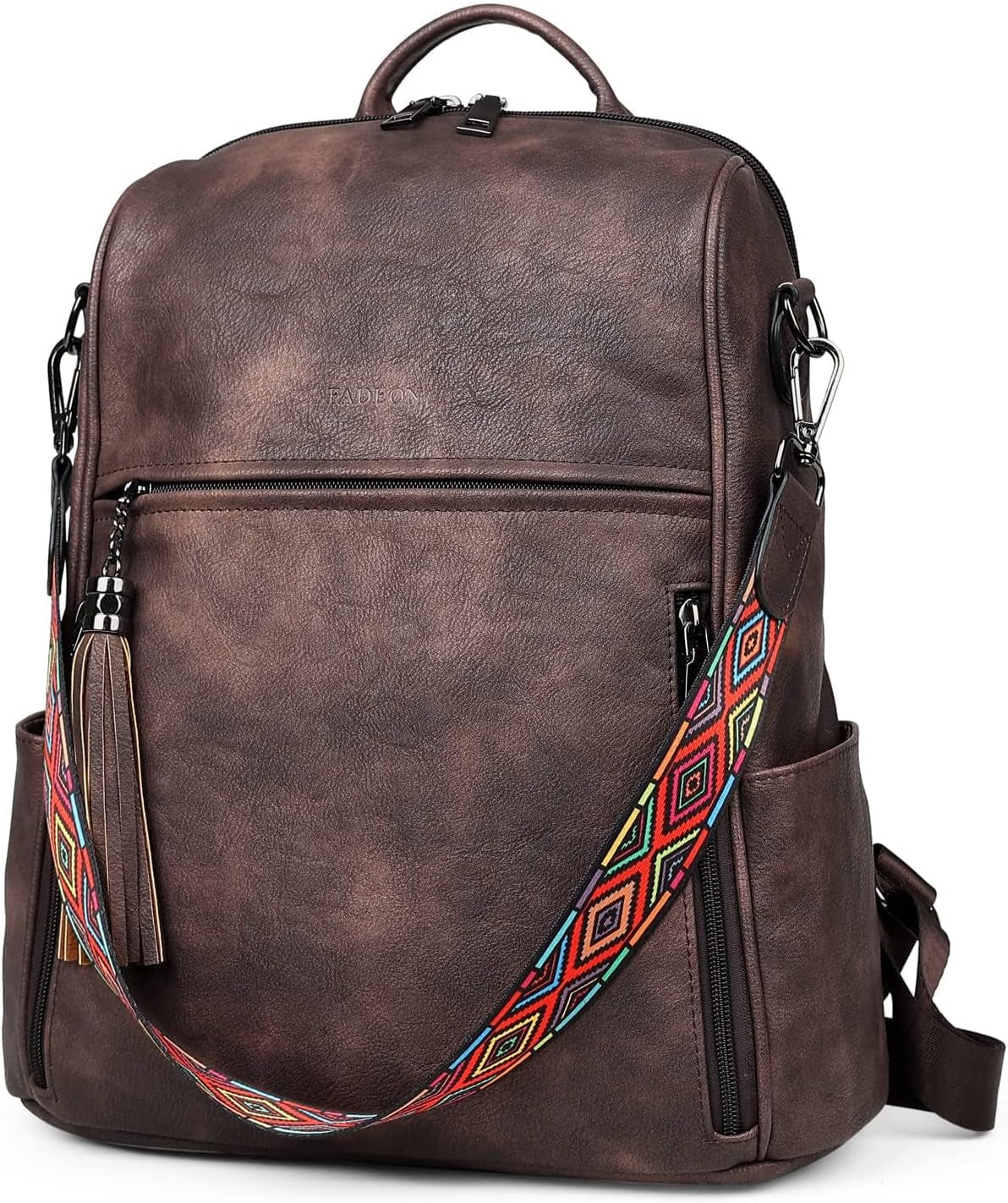 Designer PU Leather Backpack Purse for Women – Fashion Travel Shoulder Bag with Tassel