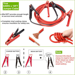 78-Piece Car Emergency Kit - Comprehensive Roadside Assistance Kit with Jumper Cables, Portable Air Compressor, Tow Straps, First Aid Kit, and Essential Safety Tools for Men and Women